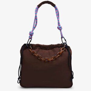 Stylish Brown Hobo Bag with Chain Detail